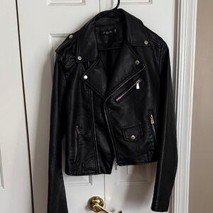 Brand New Black Leather Jacket for Women